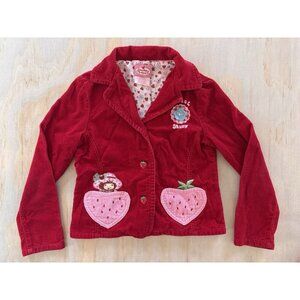 Vintage Y2K Strawberry Shortcake Jacket Toddler Girls 4T Red Corduroy 2005